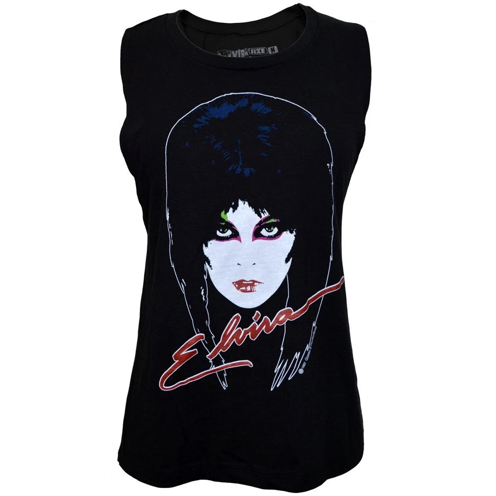 Elvira Womens 80'S Sleeveless Tee Black