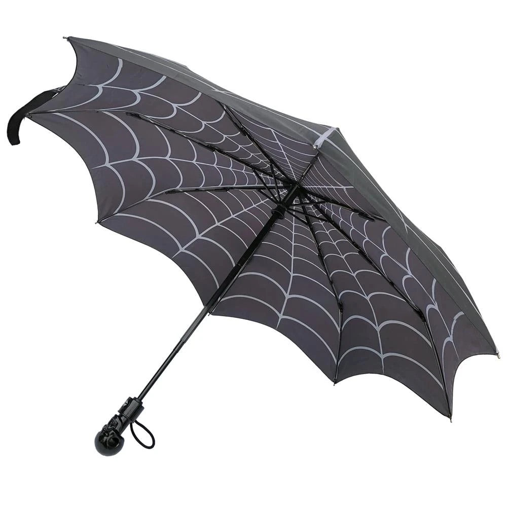 Skull Handle Spiderweb Umbrella