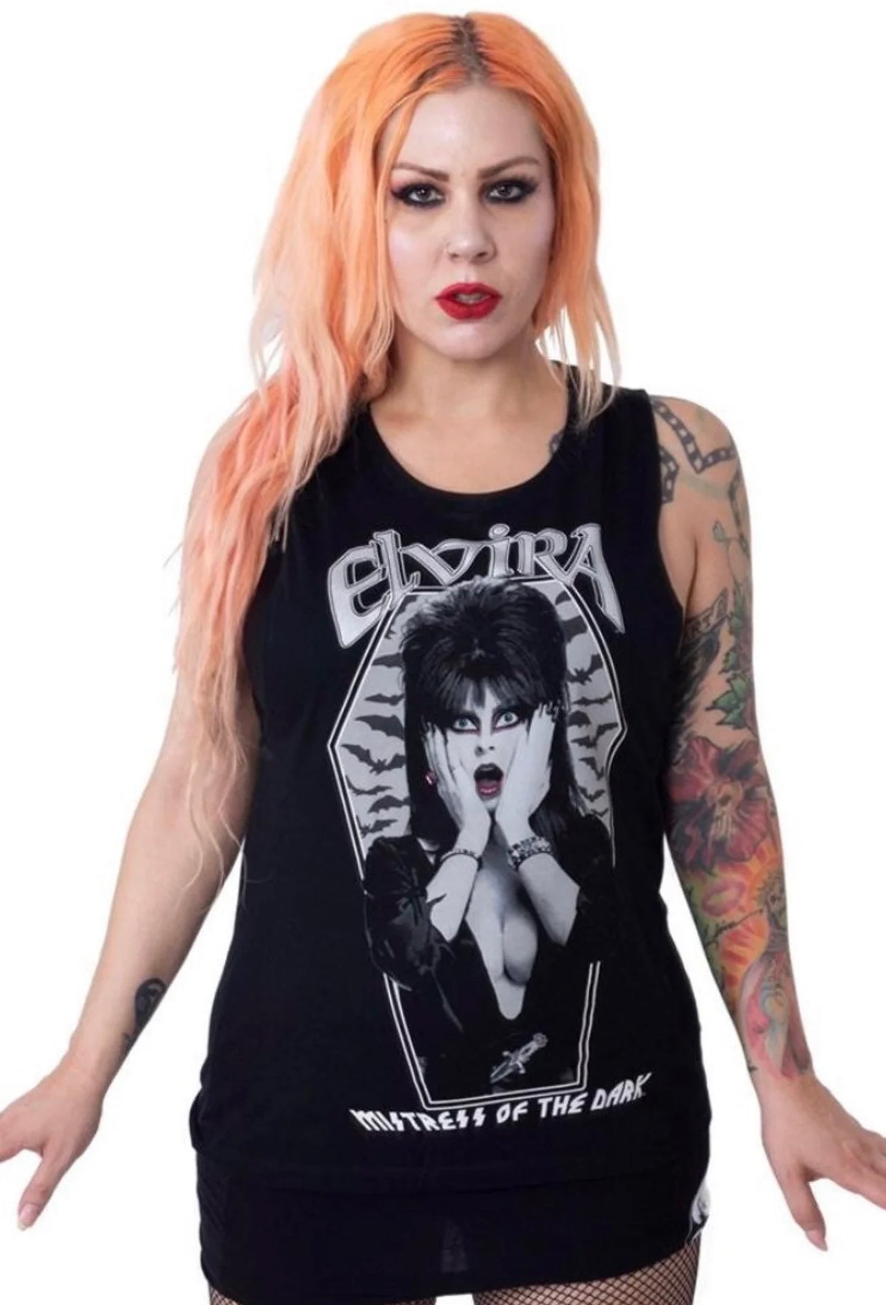 Elvira Bat coffin sleeveless Girls Tee
