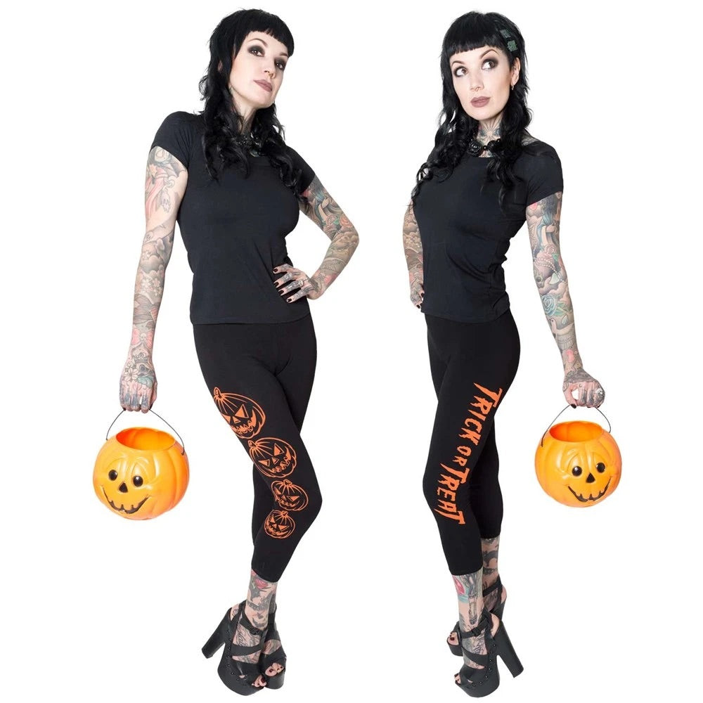 Trick or Treat Pumpkin Capri Leggings