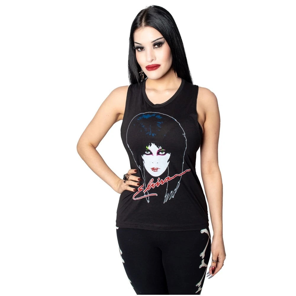 Elvira Womens 80'S Sleeveless Tee Black