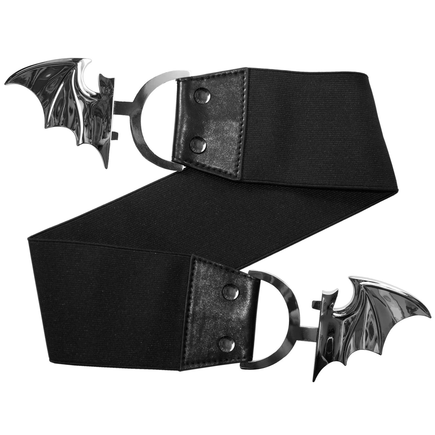Elastic Waist Belt Bat Silver