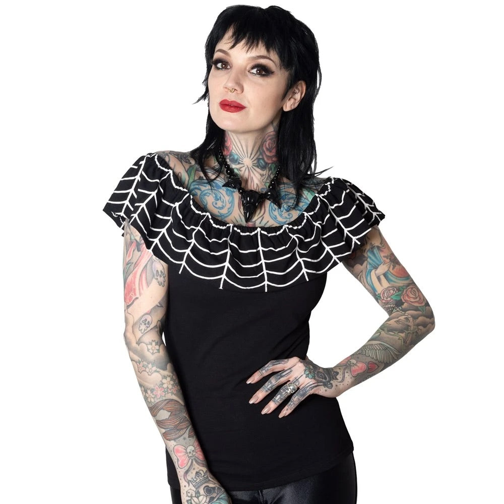 Ruffle Top Spiderweb White