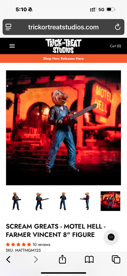 SCREAM GREATS - MOTEL HELL - FARMER VINCENT 8" FIGURE