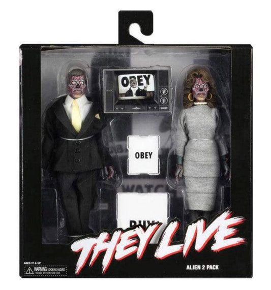 NECA They Live Retro Clothed Alien 8 inch Action Figure - 2 Pack