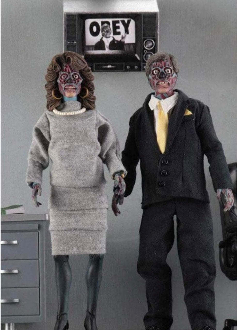 NECA They Live Retro Clothed Alien 8 inch Action Figure - 2 Pack